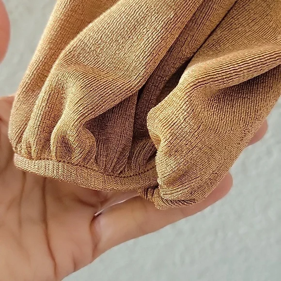 Just Polly NY Shiny tan slinky top ✨️ - Picture 5 of 5